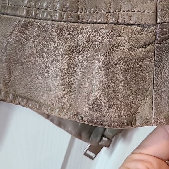 DOMA Goat Leather Moto Biker Jacket, Distressed Multi Zipper Closure | L - Picture 15 of 16